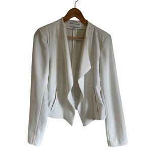 Cupcakes and Cashmere Blazer White‎ Open Front Pockets Jacket Size 8